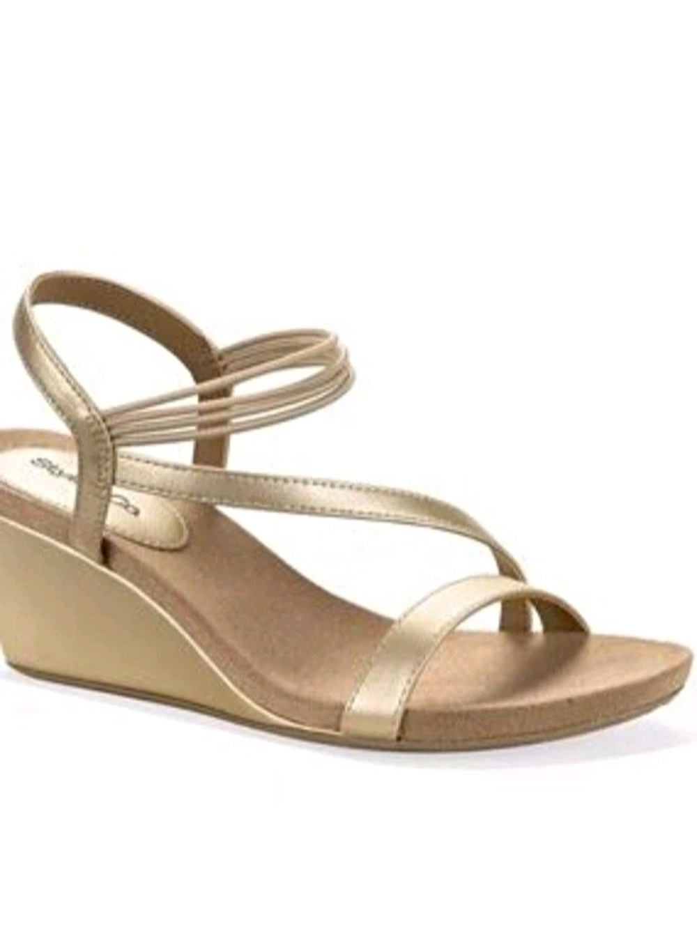 Tan Strappy Wedge Sandals for Women Size 7M